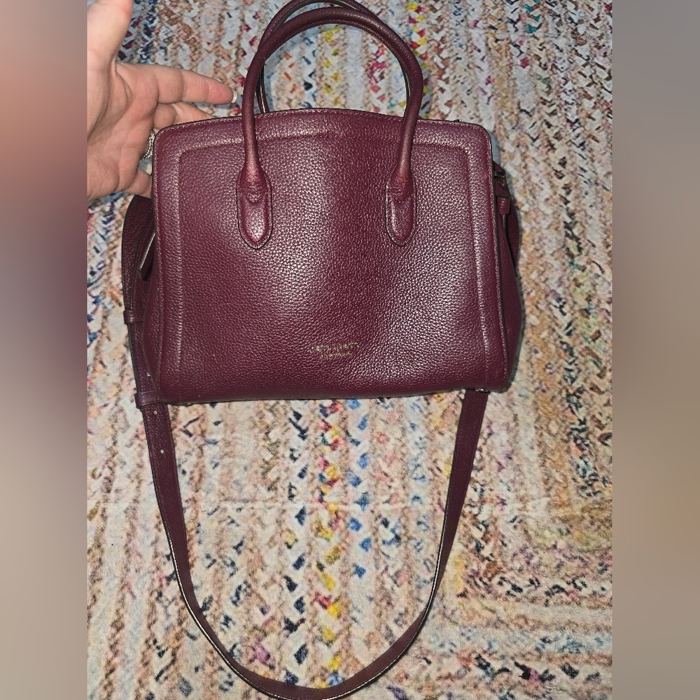 Kate Spade Knott Medium Leather Satchel In Grenache